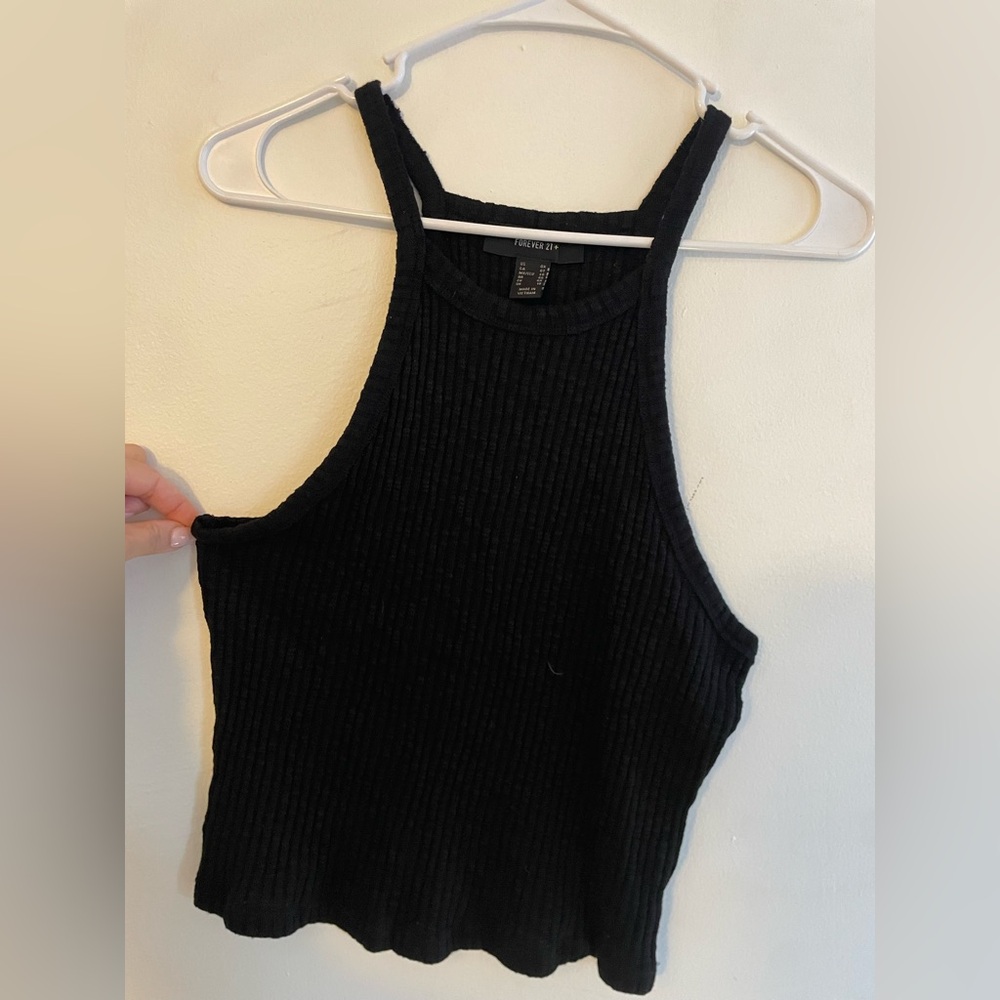 Forever 21 Black Ribbed Tank Top
